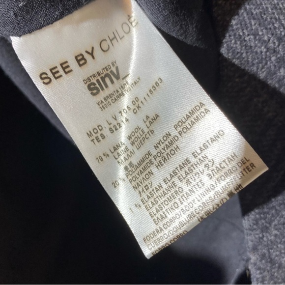 See By Chloe Saw Tooth Plaid Patterned Long Sleeve Dress 6 - Picture 4 of 5